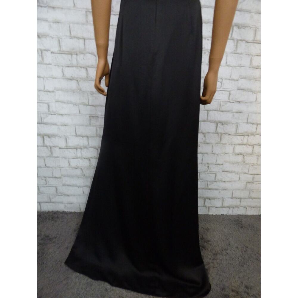 $248 BHLDN Anthropologie Ruby Twist Halter Satin Gown in Black 12 NEW - Picture 15 of 16